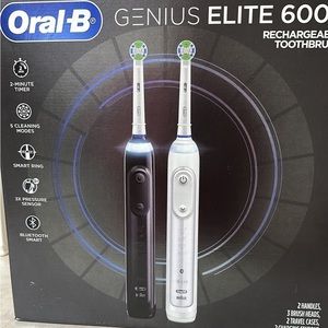 2 Pack Oral-B Genius Elite 6000 Rechargeable Toothbrushes. New Never Opened.